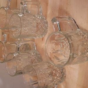 Set of Beautiful clear glass mugs